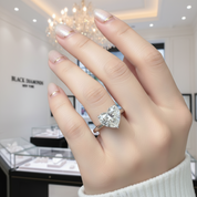 4.0 Ct Heart Cut Diamond Solitaire Engagement Ring-Black Diamonds New York