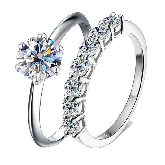 1.7 Ctw Round Diamond Engagement Ring Set-Black Diamonds New York