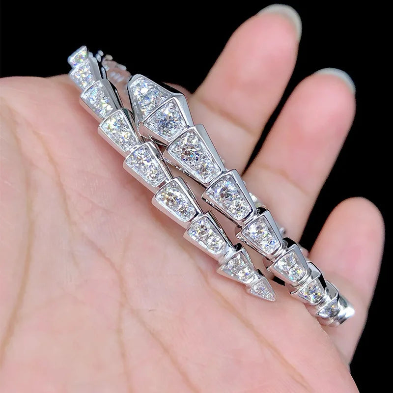 Exquisite Round Cut Moissanite Bangle-Black Diamonds New York