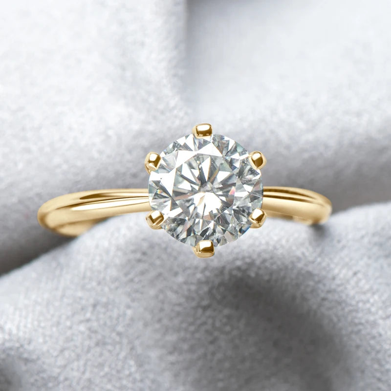 2.0 Ct Round Cut Diamond Solitaire Engagement Ring-Black Diamonds New York