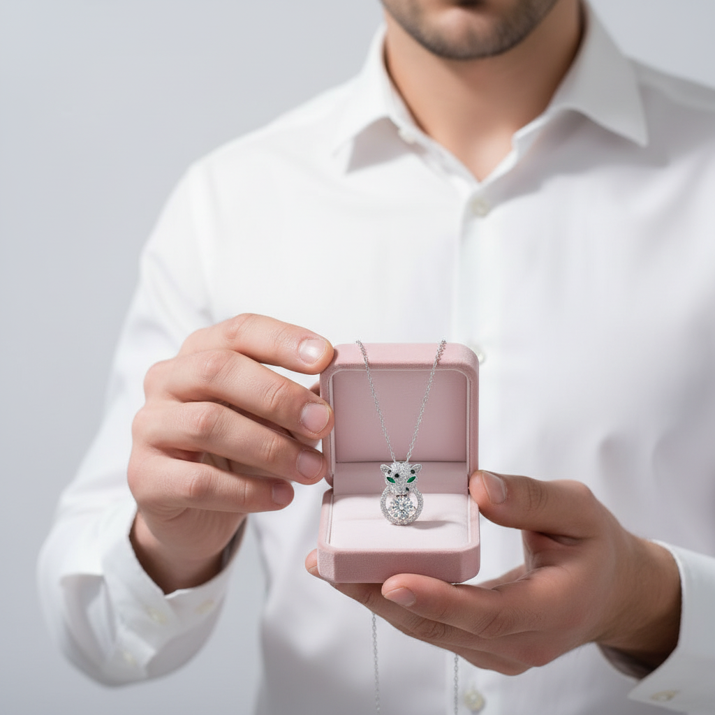 Leopard Head Diamonds Punk Necklace