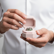 Moss Agate Hammered Wedding Band