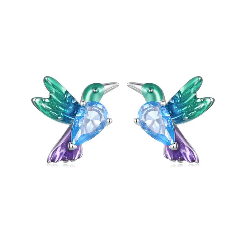 Colorful EVN Diamond Butterfly Stud Earrings-Black Diamonds New York