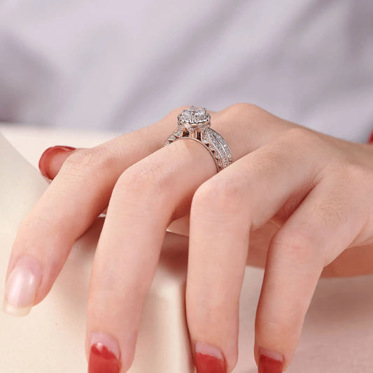 Brilliant Round Cut Diamond Wedding Ring Set-Black Diamonds New York