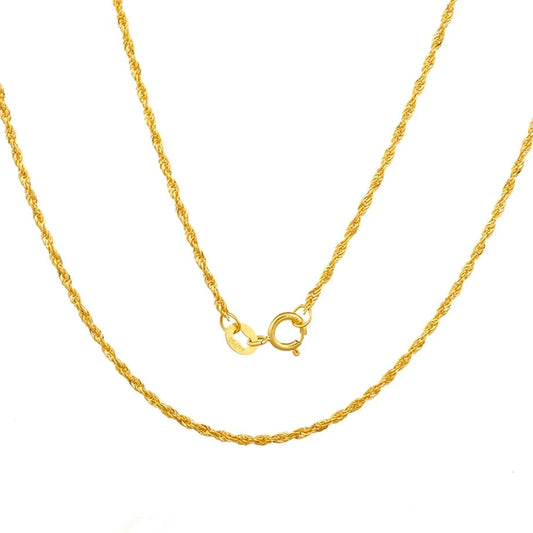 18k Yellow Gold Twisted Chain Necklace-Black Diamonds New York