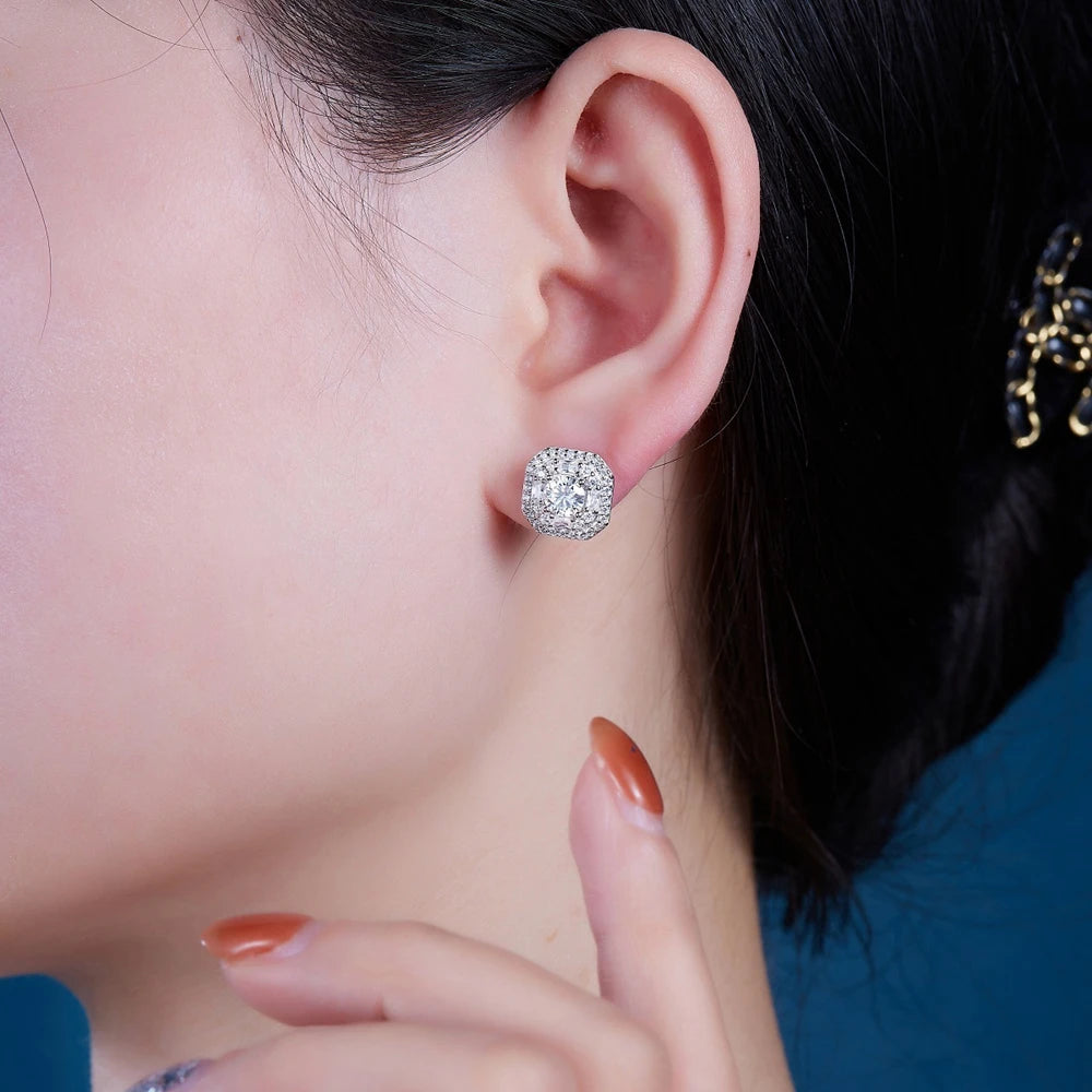 0.5 Ct Round Cut Moissanite Diamond Stud Earrings-Black Diamonds New York