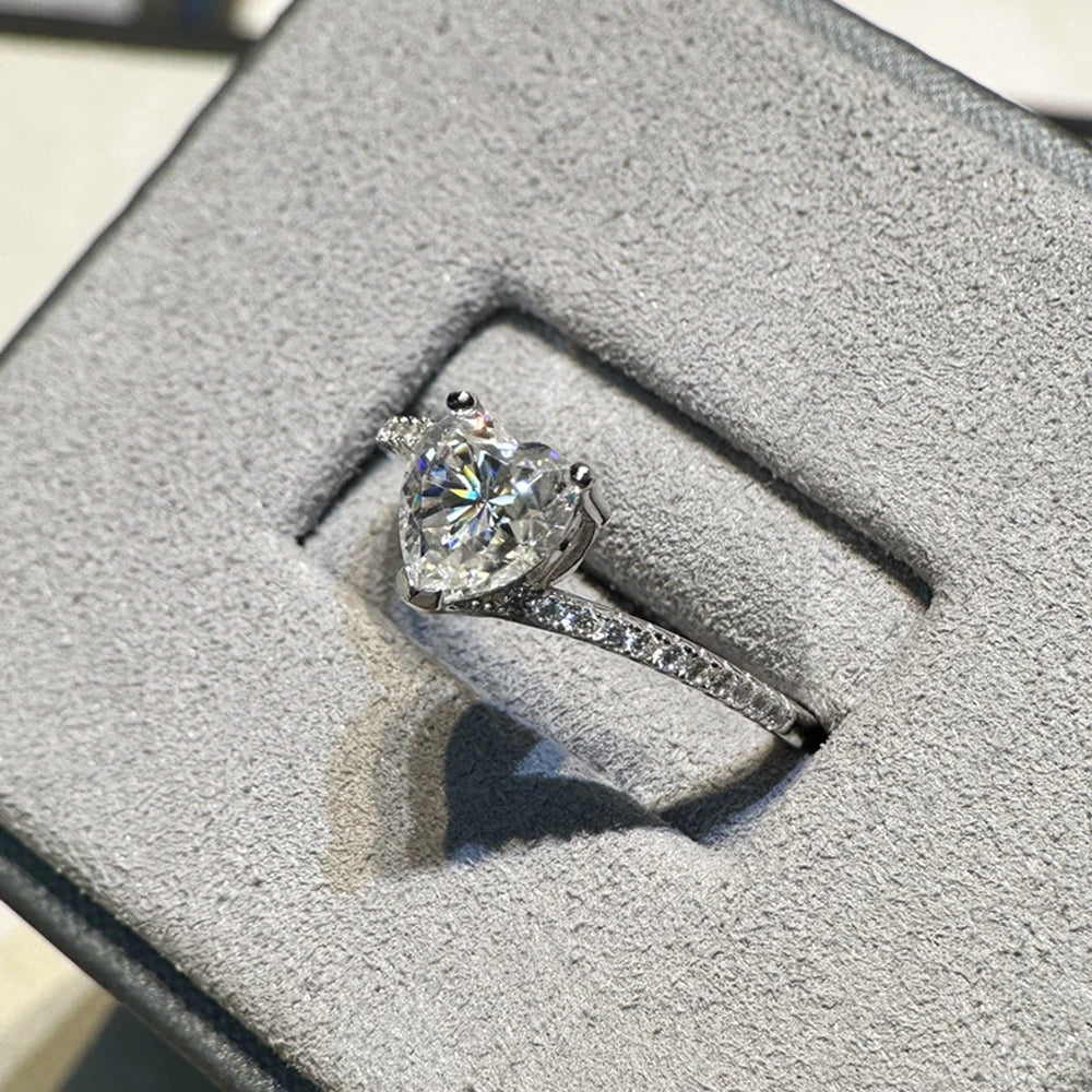 1.0 Ct Heart Cut Moissanite Diamond Engagement Ring-Black Diamonds New York