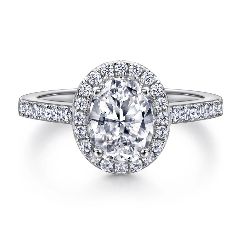 1.5 Ct Oval Cut Diamond Halo Engagement Ring Set-Black Diamonds New York