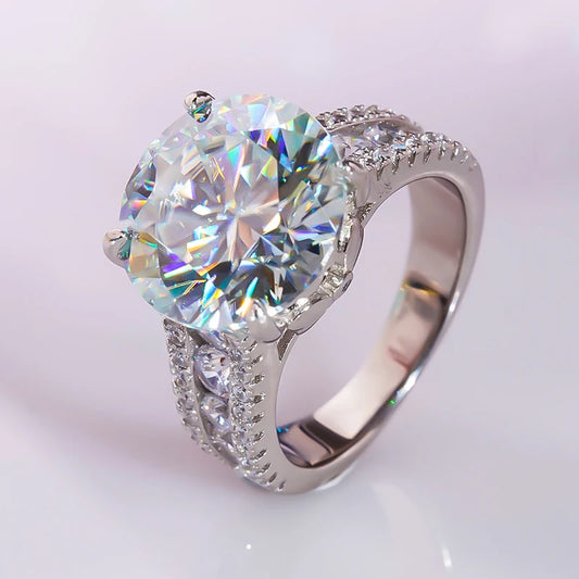 10.0 Ct Baby Blue Moissanite Engagement Ring-Black Diamonds New York