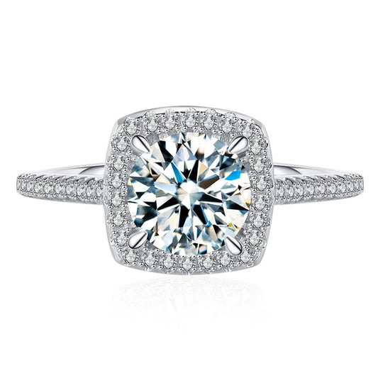 Classic Round Cut 1.0 Ct Moissanite Diamond Engagement Ring-Black Diamonds New York