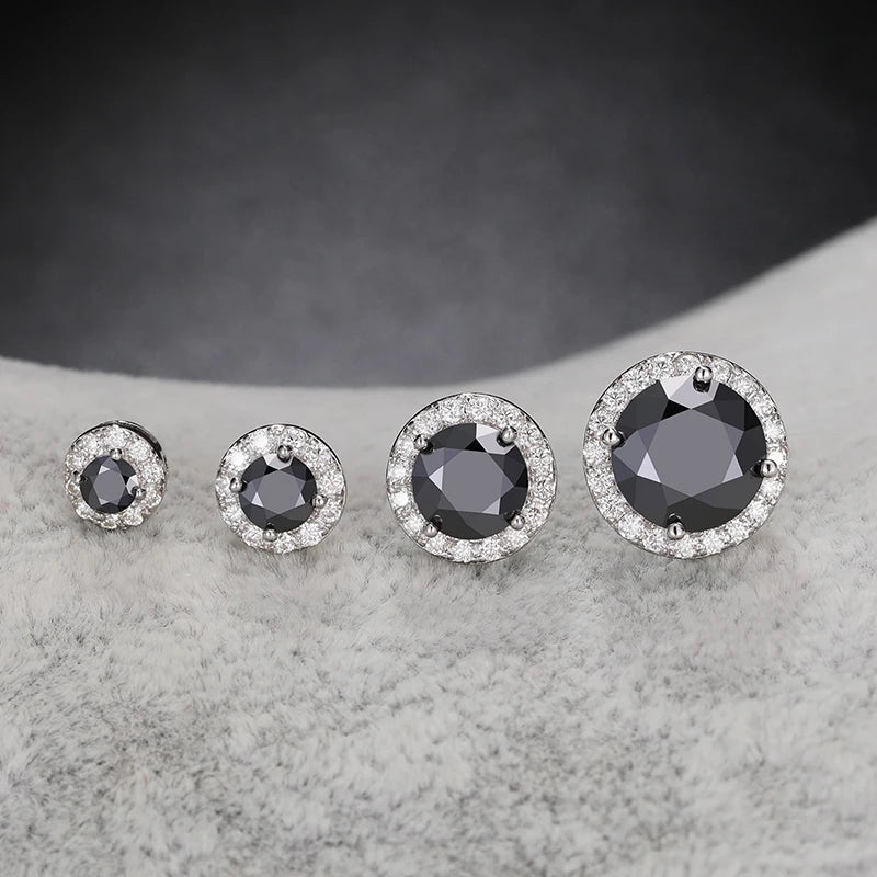 Classic 4.0 Ct Round Black Moissanite Stud Earrings-Black Diamonds New York