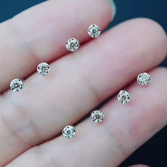 18k Gold Natural Diamond Stud Earrings-Black Diamonds New York