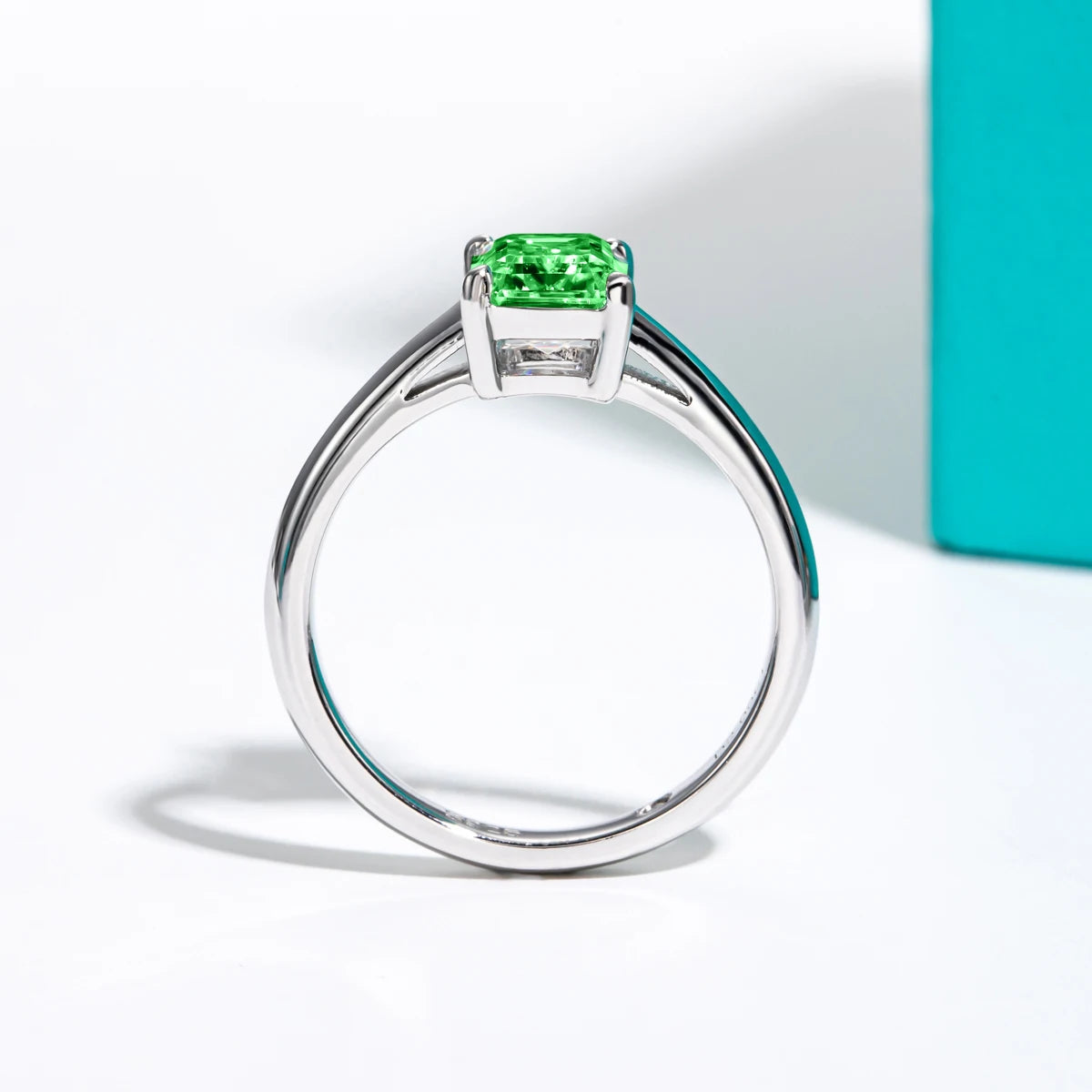 2.0 Ct Colombian Cultivated Emerald Engagement Ring-Black Diamonds New York
