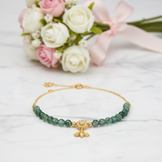 Moss Agate Beads Strand Bracelet-Black Diamonds New York