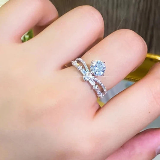 1.0 Ct Diamond Princess Crown Engagement Ring-Black Diamonds New York