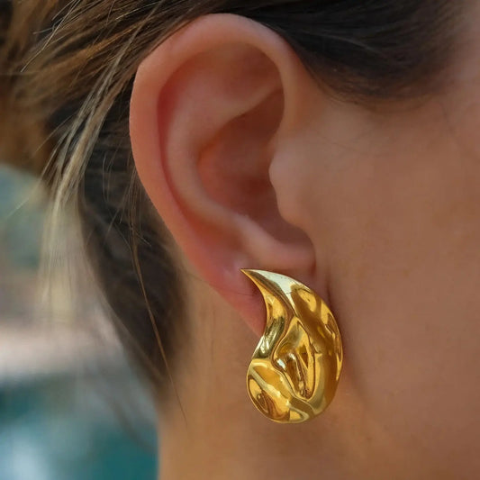 Gorgeous Water Drop Women's Stud Earrings-Black Diamonds New York