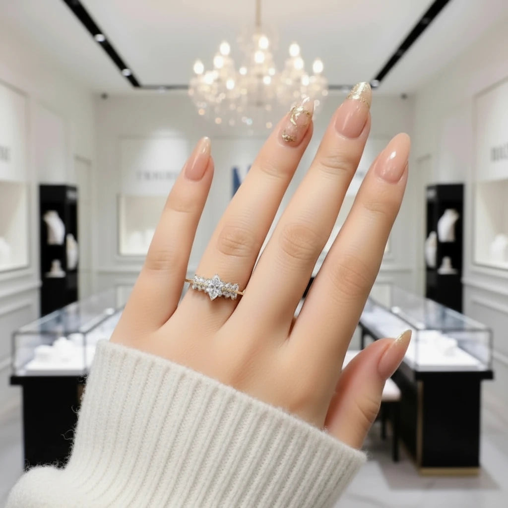 Classic Marquise-cut Diamond Option Engagement Ring-Black Diamonds New York