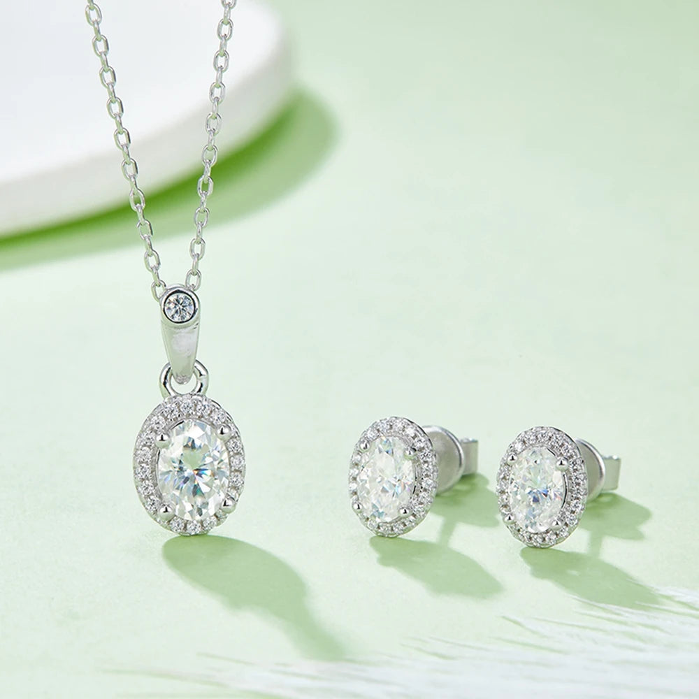Sparkling Oval Cut Moissanite Diamond Jewelry Set-Black Diamonds New York