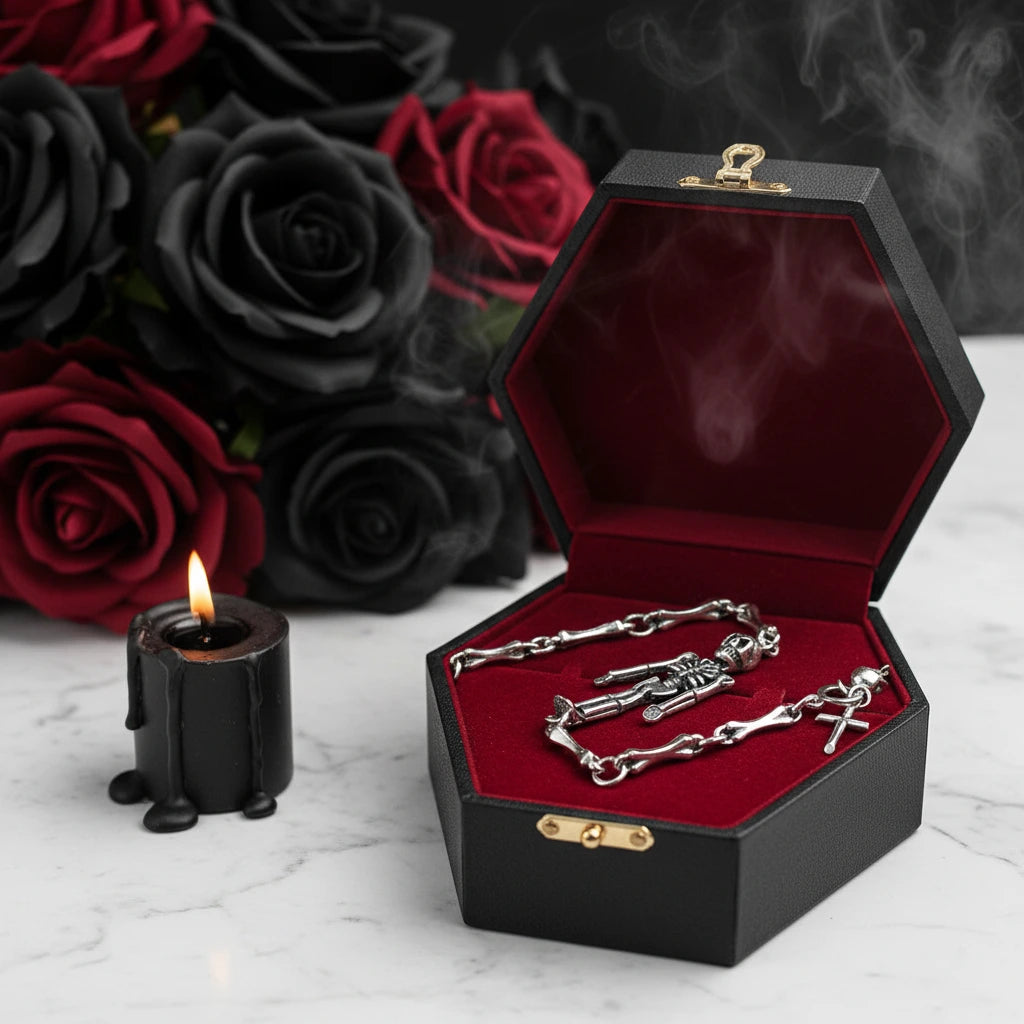 Cross Domineering Skeleton Retro Bracelet-Black Diamonds New York