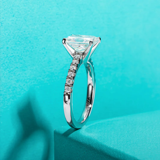 3ct Radiant Cut Moissanite Engagement Ring-Black Diamonds New York