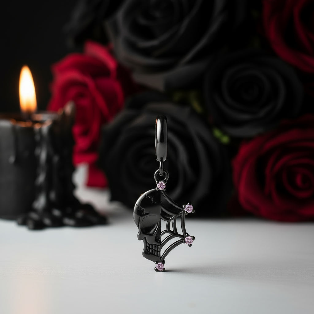 Sacrificial Ghost Rock Skull Charm Series-Black Diamonds New York