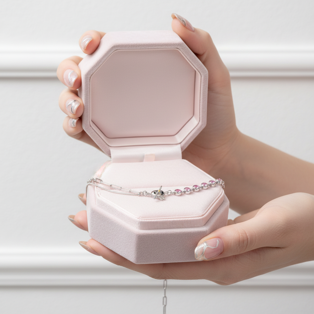 Pink Stone & Heart Shaped Molten Drop Necklace-Black Diamonds New York