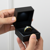 Rainbow 8mm Tungsten Carbide Men's Ring-Black Diamonds New York