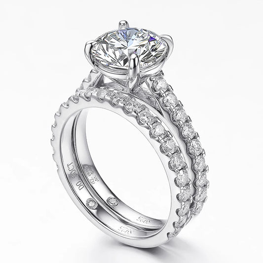 3.0 Ct Round Diamond Engagement Ring Set-Black Diamonds New York