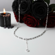 Retro Punk Skull Stick Bone Necklace-Black Diamonds New York