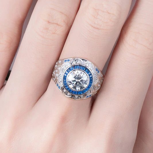 3.0 Ct Diamond Vintage Mens Engagement Ring-Black Diamonds New York