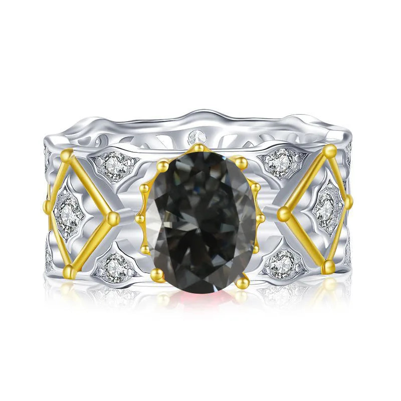 2.0 Ct Oval Cut Moissanite Engagement Ring-Black Diamonds New York
