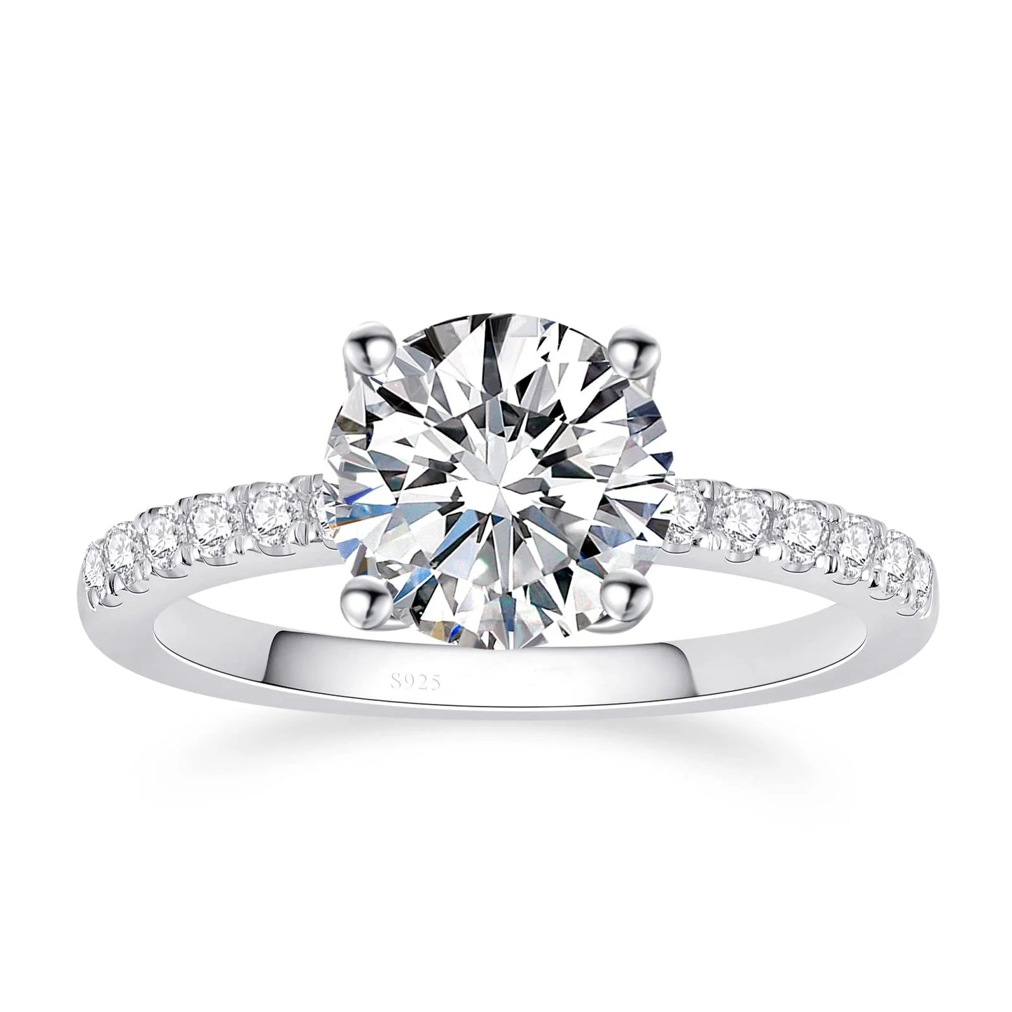 5.0 Ct Round Brilliant Cut Moissanite Engagement Ring-Black Diamonds New York