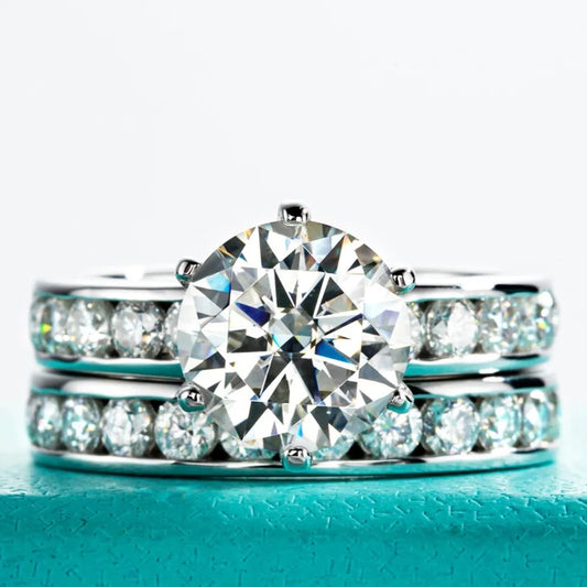 Elegant 3.0 Ct Round Diamond Engagement Ring Set-Black Diamonds New York