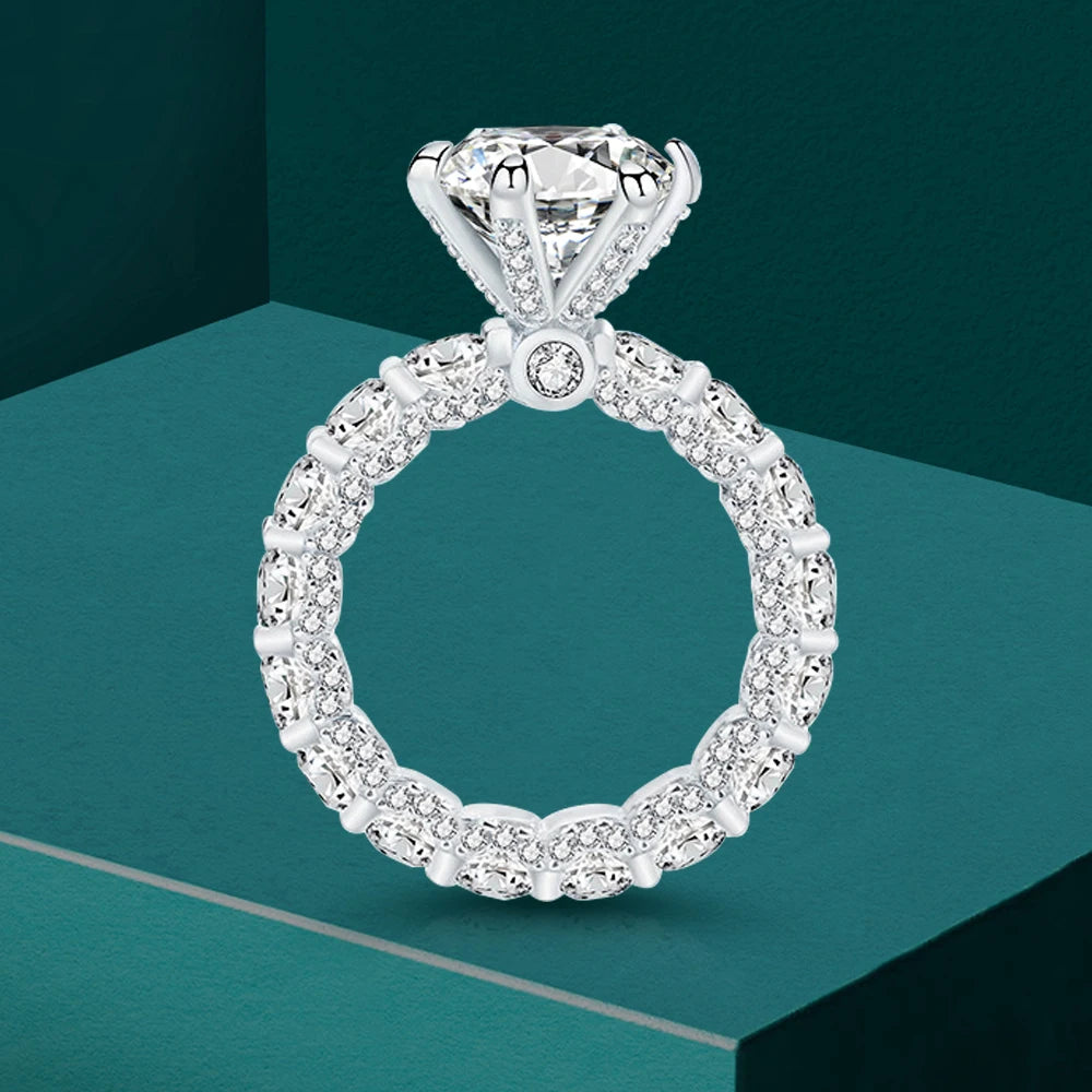 4.0 Ct Round Cut Moissanite Engagement Ring-Black Diamonds New York