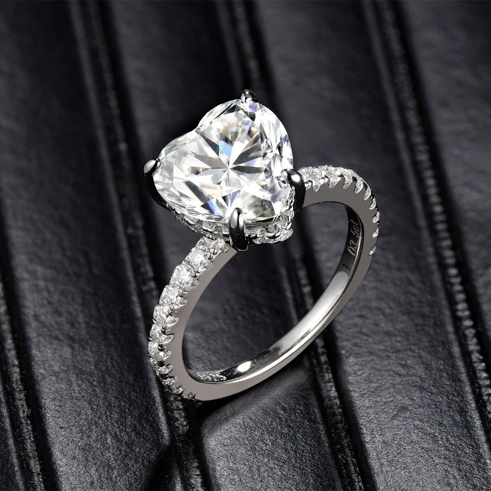 3.5 Ct Heart Cut Diamond Engagement Ring-Black Diamonds New York