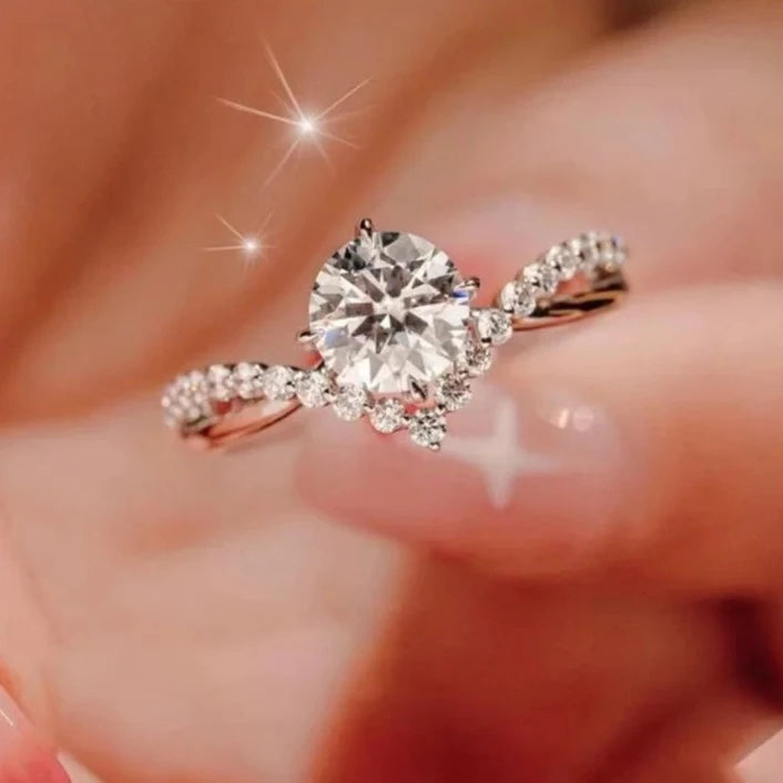 Classic 1.0 Cttw Moissanite V-Shaped Engagement Ring-Black Diamonds New York