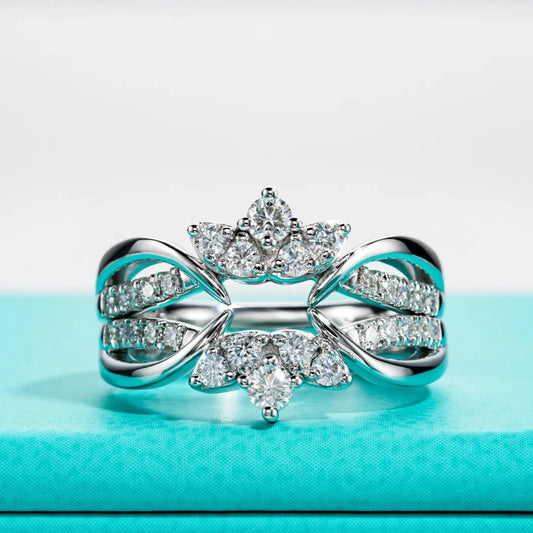 2.5mm Round Cut Diamond Bridal Ring Set-Black Diamonds New York