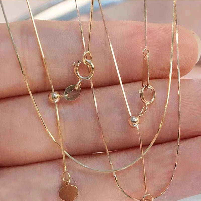 18k Solid Gold Snake Bone Chain Necklace-Black Diamonds New York