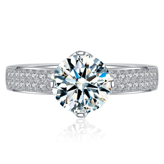 1.25 Ct Round Cut Moissanite Diamond Engagement Ring-Black Diamonds New York