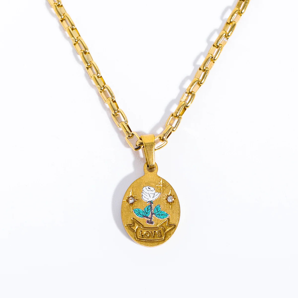 Aesthetic Women's Pendant Necklace with Enamel-Black Diamonds New York