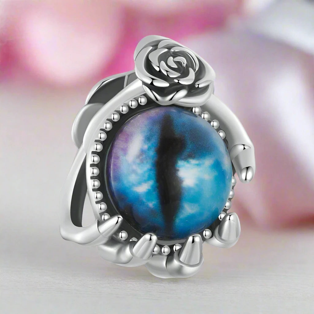 Vintage Skull and Dragon Eye Charm-Black Diamonds New York