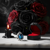 Vintage Skull and Dragon Eye Charm-Black Diamonds New York