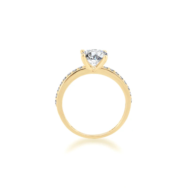 10K Yellow Gold 1.2 Ct Round Cut Diamond Engagement Ring-Black Diamonds New York