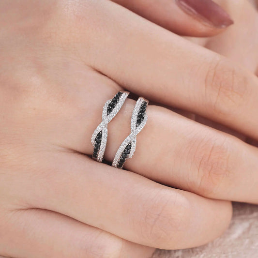 Created Diamond Twist Design Ring Enhancer-Black Diamonds New York