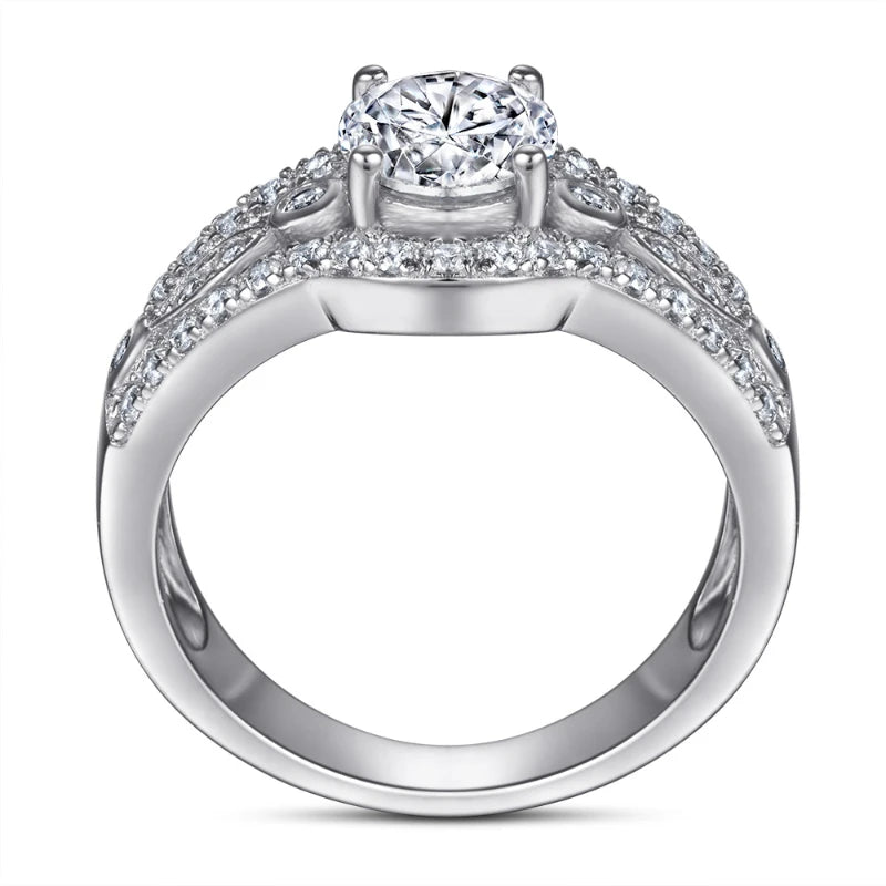 0.8 Ct Round Cut Diamond Engagement Ring-Black Diamonds New York