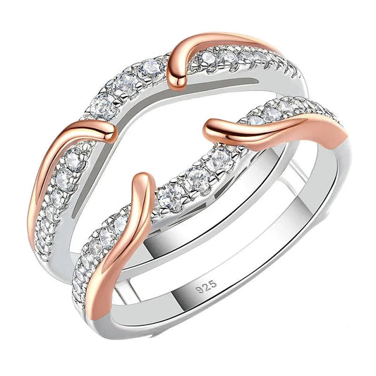 Created Diamond Rose Gold Accent Ring Enhancer-Black Diamonds New York