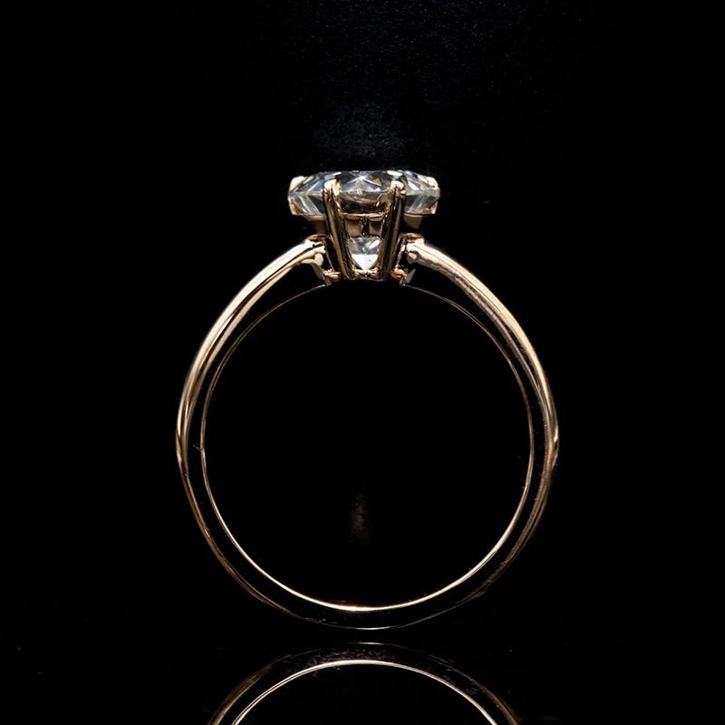 Vintage 9K Rose Gold 1.5 Ct Heart Moissanite Diamond Engagement Ring-Black Diamonds New York