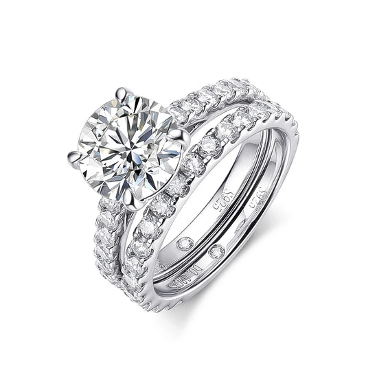 4.2 Ctw Round Diamond Engagement Ring Set-Black Diamonds New York