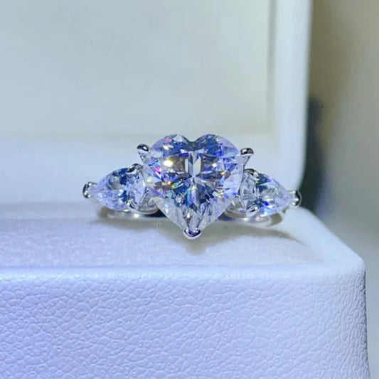 3.0 Ct Heart Cut Diamond Engagement Ring-Black Diamonds New York