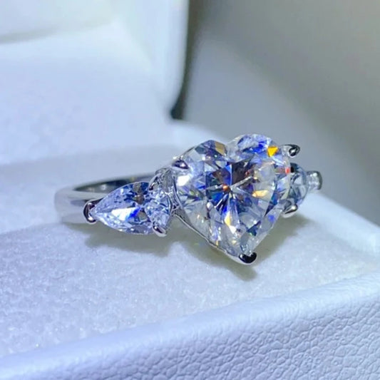 3.0 Ct Heart Cut Diamond Engagement Ring-Black Diamonds New York